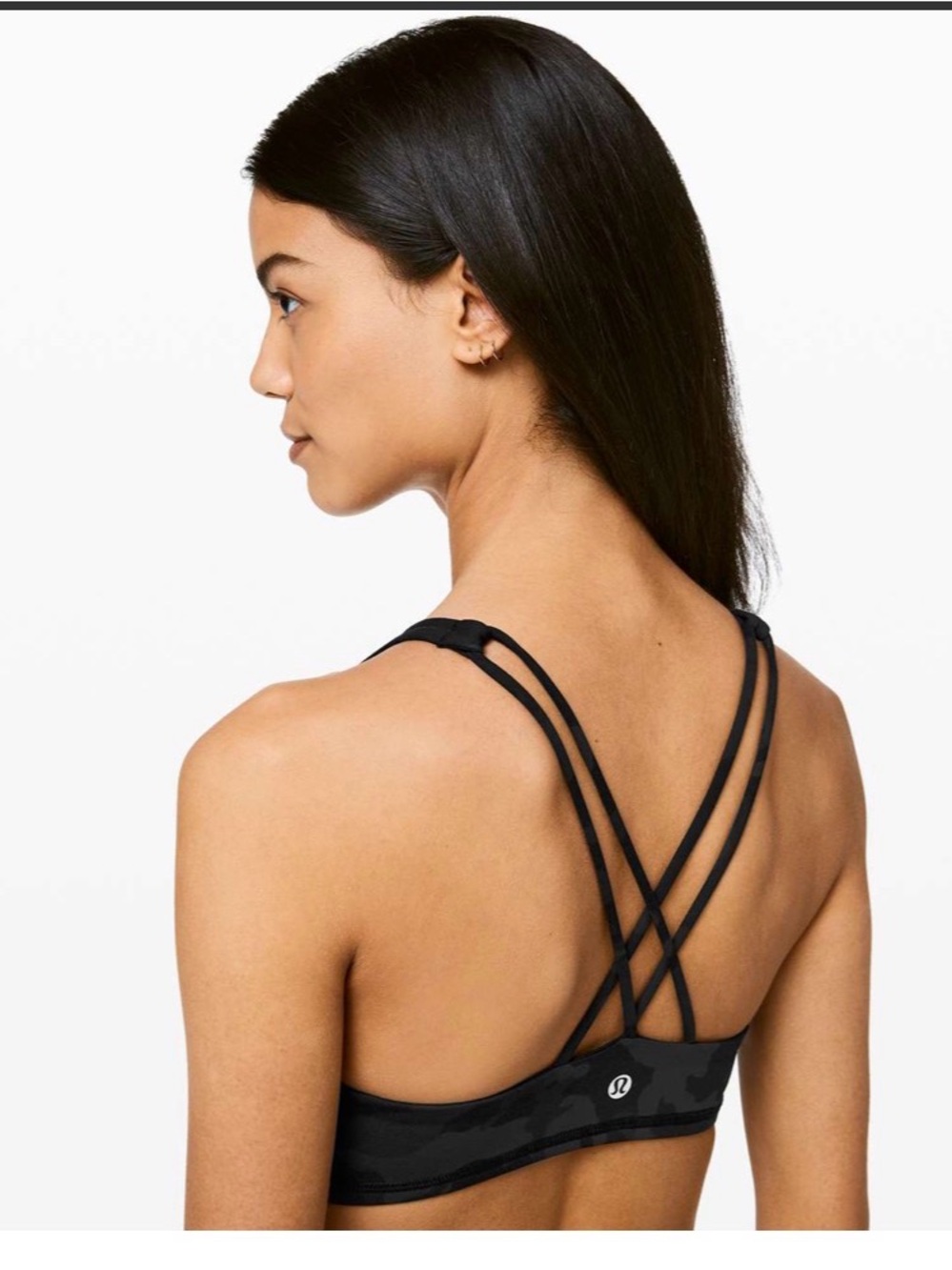 Lululemon Black Flow Y Criss Cross Sports Bra Yoga